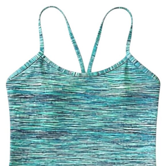 Lululemon Power Y Tank Space Dye Camo Teal Size 4 - Picture 4 of 12